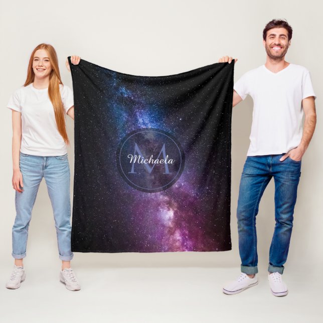 Ljusa färger, personaliserbart, monogram fleecefilt (På plats)