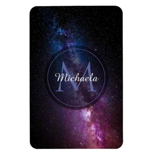 Ljusa färger, personaliserbart, monogram magnet (Vertikal)