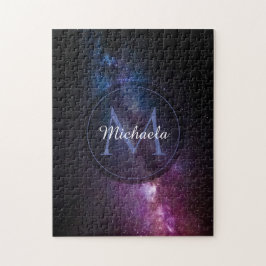 Ljusa färger, personaliserbart, monogram pussel