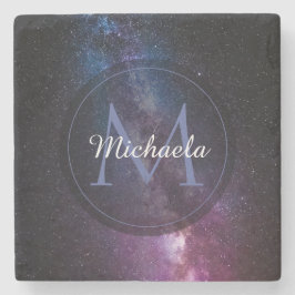 Ljusa färger, personaliserbart, monogram stenunderlägg