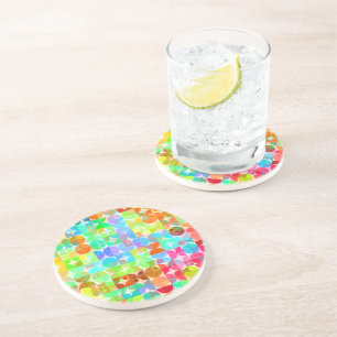 Ljusa färger Retro kvadrerar cirklar det mosaiska Underlägg Sandsten