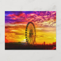 Ljusa färger solnedgång - Brighton Seafront Wheel