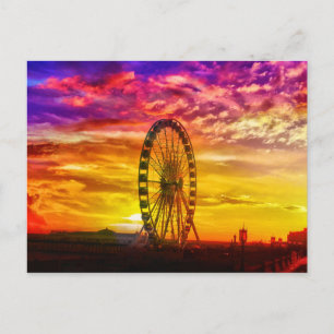 Ljusa färger solnedgång - Brighton Seafront Wheel Vykort