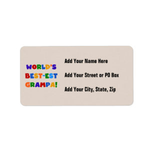 Ljusa färger världens bästa Grampa-gåvor Adressetikett