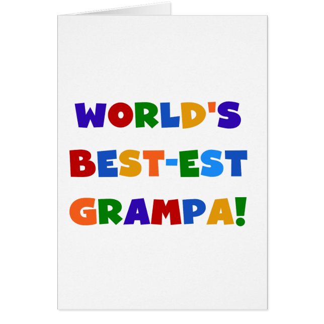 Ljusa färger världens bästa Grampa-gåvor Hälsningskort (Framsidan)