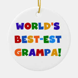 Ljusa färger världens bästa Grampa-gåvor Julgransprydnad Keramik