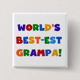 Ljusa färger världens bästa Grampa-gåvor Knapp