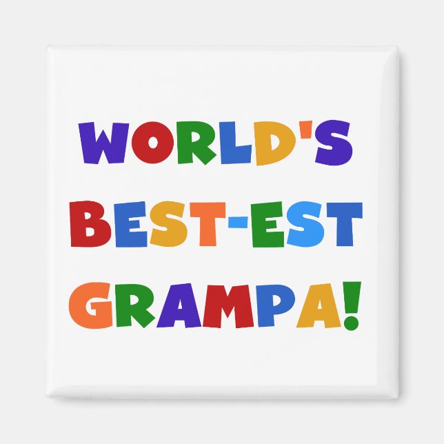 Ljusa färger världens bästa Grampa-gåvor Magnet (Framsidan)