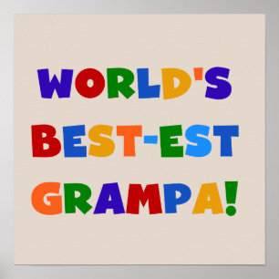 Ljusa färger världens bästa Grampa-gåvor Poster