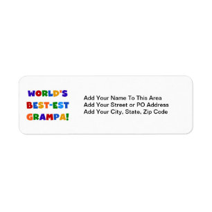 Ljusa färger världens bästa Grampa-gåvor Returadress Etikett