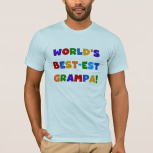 Ljusa färger världens bästa Grampa-gåvor Tee Shirt