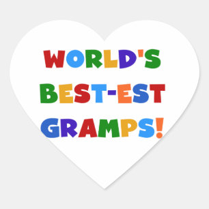 Ljusa färger världens bästa Gramps-gåvor Hjärtformat Klistermärke