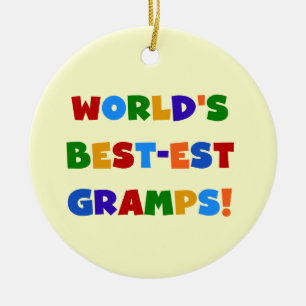 Ljusa färger världens bästa Gramps-gåvor Julgransprydnad Keramik