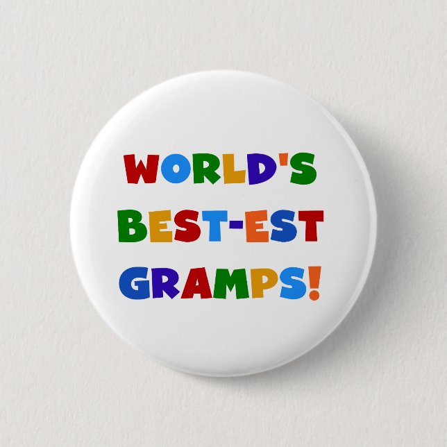 Ljusa färger världens bästa Gramps-gåvor Knapp (Framsida)