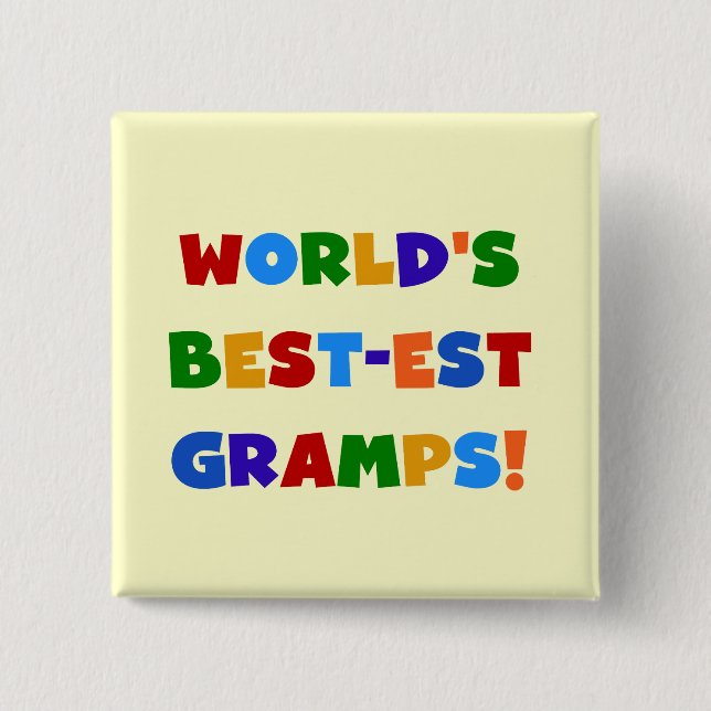 Ljusa färger världens bästa Gramps-gåvor Knapp (Framsida)