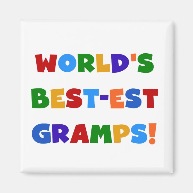 Ljusa färger världens bästa Gramps-gåvor Magnet (Framsidan)