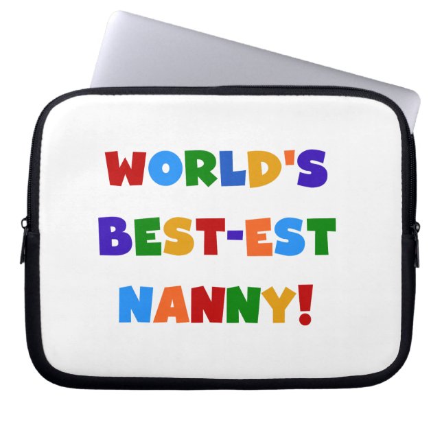 Ljusa färger världens bästa nanny-gåvor laptop sleeve (Framsidan)
