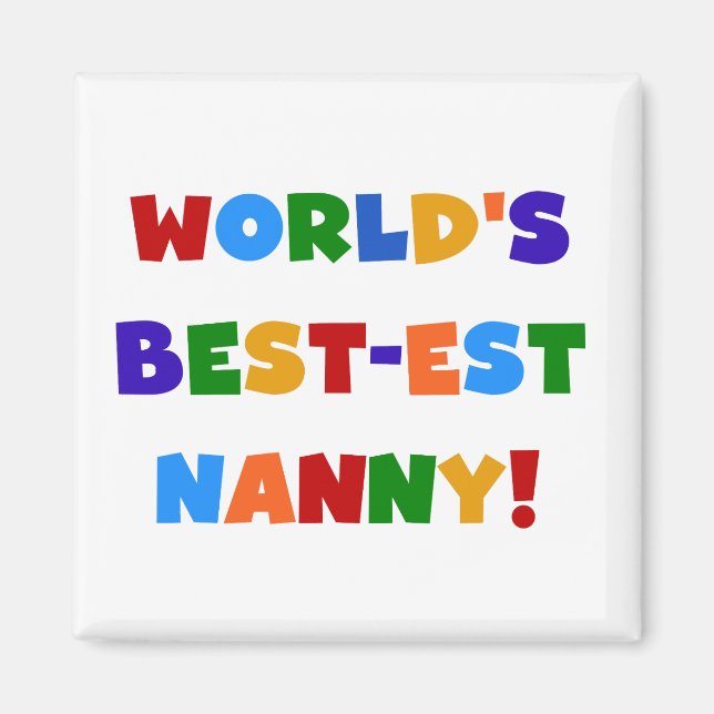 Ljusa färger världens bästa nanny-gåvor magnet (Framsidan)