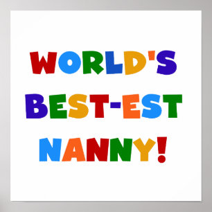 Ljusa färger världens bästa nanny-gåvor poster