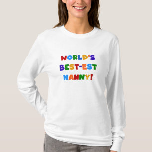 Ljusa färger världens bästa nanny-gåvor t shirt