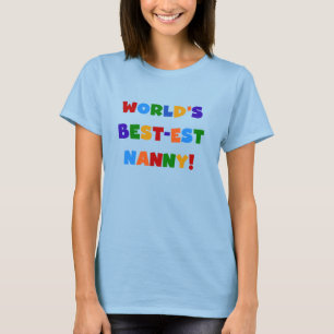 Ljusa färger världens bästa nanny-gåvor t-shirt