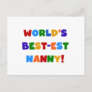 Ljusa färger världens bästa nanny-gåvor vykort