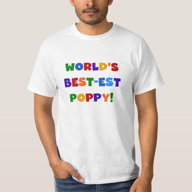 Ljusa färger världens bästa vallmogåvor tee shirt (Framsida)