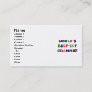 Ljusa färger världs Bäst-est Grammie gåvor Visitkort