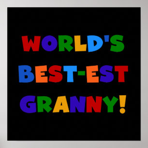 Ljusa färger världs Bäst-est Granny Poster