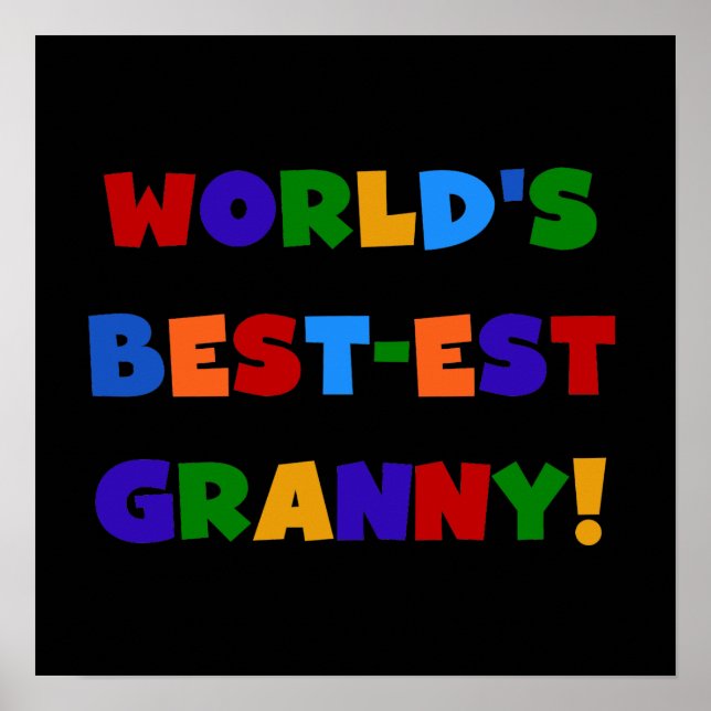Ljusa färger världs Bäst-est Granny Poster (Framsidan)