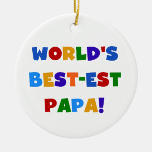 Ljusa färger världs bäst pappaTshirts och gåvo Julgransprydnad Keramik