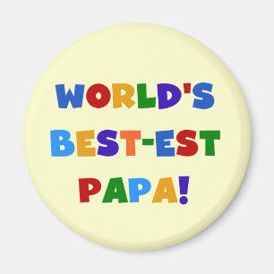 Ljusa färger världs bäst pappaTshirts och gåvo Magnet