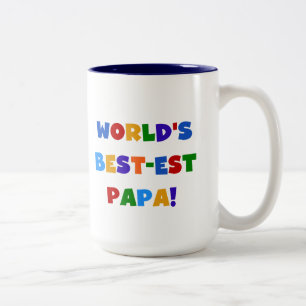Ljusa färger världs bäst pappaTshirts och gåvo Två-Tonad Mugg