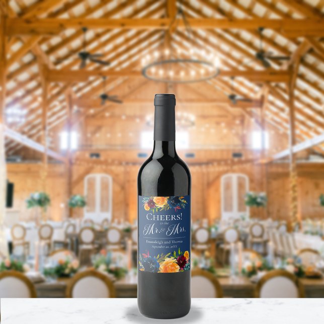 Ljusa färger vattenfärgssetikett för Blommigten Br Vinflaska Etikett (Skapare uppladdad)