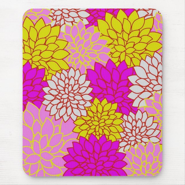 Ljusa färgrika blom- Mousepad Musmatta (Framsidan)
