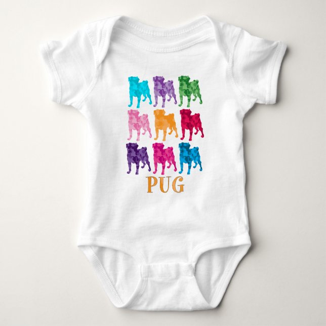 Ljusa färgrika kamouflagemops tee (Framsida)