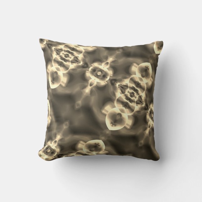 Ljusa fläckar och former i beige skuggor kudde (Framsida)