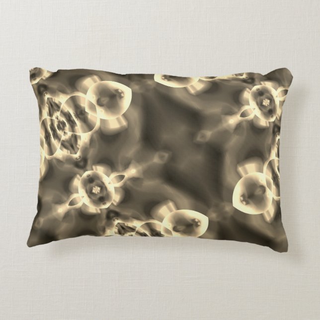 Ljusa fläckar och former i beige skuggor prydnadskudde (Baksidan)