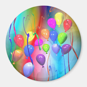 Ljusa födelsedagballonger magnet