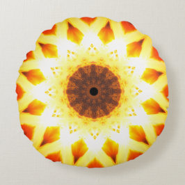 Ljusa Fractalstjärnor för guld | Rund Kudde