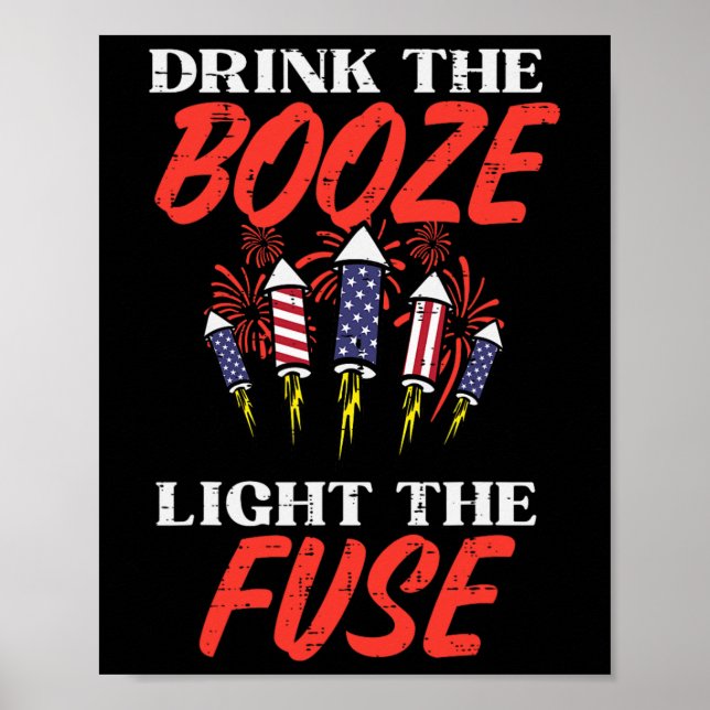 Ljusa Fuse Fireworks, fjortonde juli Poster (Framsidan)
