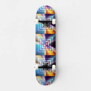 Ljusa fyrkanter mini skateboard bräda 18,5 cm