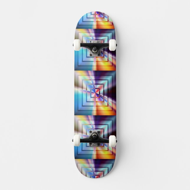 Ljusa fyrkanter mini skateboard bräda 18,5 cm (Framsida)