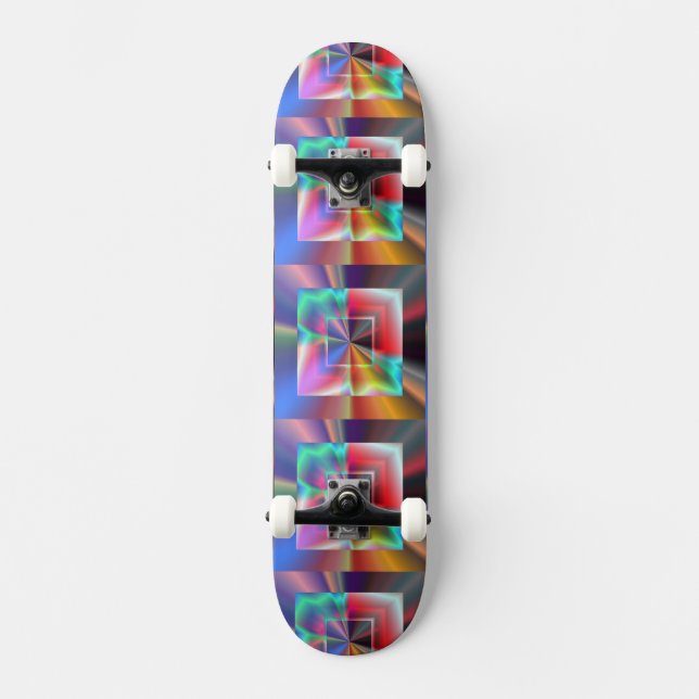 Ljusa fyrkanter mini skateboard bräda 18,5 cm (Framsida)