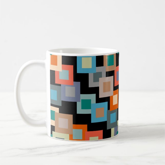 Ljusa fyrkanter på Mörk Kaffe Mugg (Vänster)