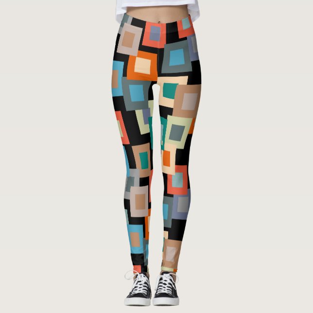 Ljusa fyrkanter på Mörk Leggings (Framsida)