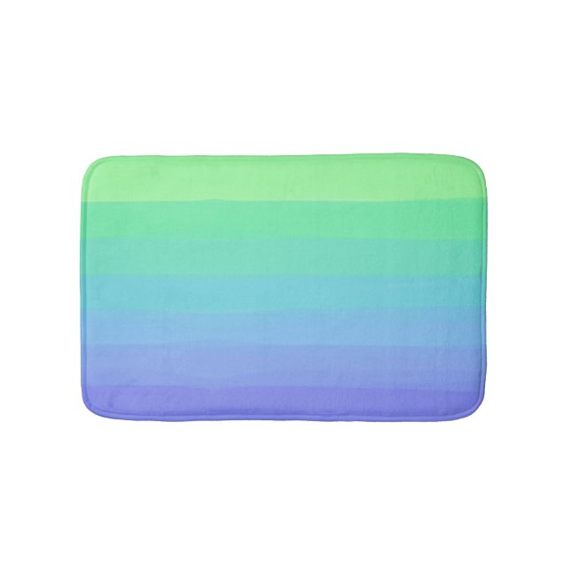 Ljusa Gröntar och blå övertoning Badrumsmatta (Framsidan)