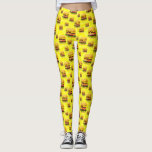 Ljusa gula Cheeseburgers illustrerade damasker Leggings<br><div class="desc">Du ska lookbra nog för att äta i dessa roligt och färgrik damasker som presenterar en ljus gul bakgrund och all över trycket av smakliga tittar dubbla cheeseburgers. Älskar du hamburgare? Finna mer cheeseburgerprodukter i utmärka med en asteriskdesignerna som Zazzle shoppar.</div>