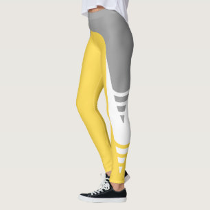 Ljusa gult/vit/grå färg specificerar leggings
