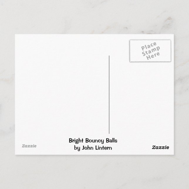 Ljusa hurtfriska bollar vykort (Baksida)